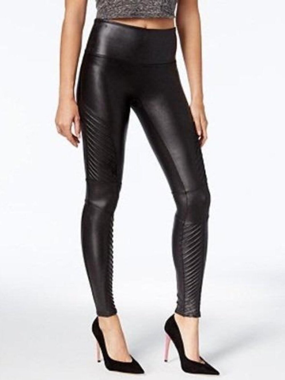 Spanx Moto Faux Leather Leggings Sz S MSRP $110